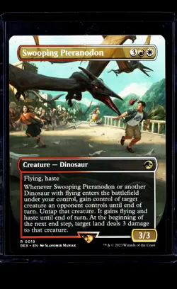 MTG Magic the Gathering REX Jurassic Park World Borderless Swooping Pteranodon - Image 1