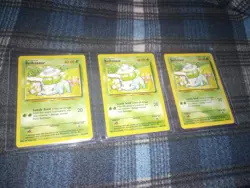 Lot Of 3 Bulbasaur 44/102 Pokemon TCG Unlimited Base Set Cards - Image 1