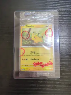 3 SWIRL 🌀 HOLO BLEED ERROR Pikachu 025/165 SEALED Snowflake Stamp Pokemon - Image 1