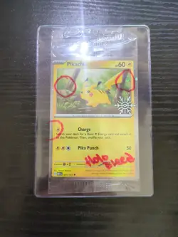 3 SWIRL 🌀 HOLO BLEED ERROR Pikachu 025/165 SEALED Snowflake Stamp Pokemon - Image 2