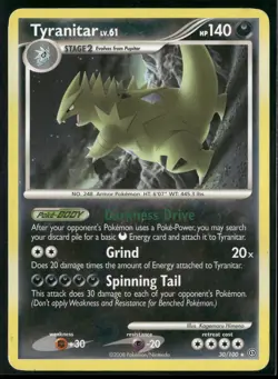 Pokemon Stormfront #30/100 Tyranitar Non-Holo Rare, Lightly played - Image 1