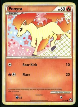 Pokemon Triumphant #72/102 Ponyta Common, Lightly played - Image 1
