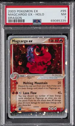 2003 POKEMON EX DRAGON #95 MAGCARGO EX-HOLO PSA 7 - Image 1
