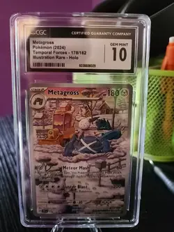 2024 POKEMON TEF EN-TEMPORAL FORCES ILLUSTRATION RARE METAGROSS 178/162 CGC 10 - Image 1