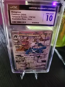 2024 POKEMON TEF EN-TEMPORAL FORCES ILLUSTRATION RARE METAGROSS 178/162 CGC 10 - Image 2