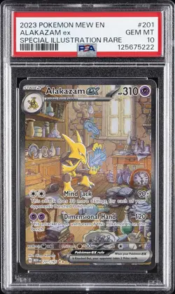 2023 POKEMON MEW EN-151 SPECIAL ILLUSTRATION RARE #201 ALAKAZAM EX PSA 10 - Image 1