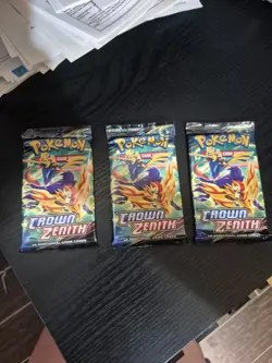 Pokemon TCG Crown Zenith Booster Pack sealed ×3 3 - Image 1