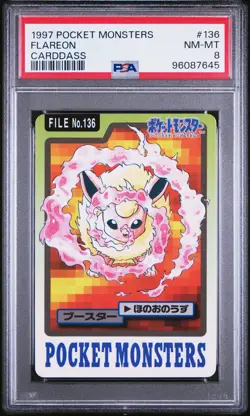 1997 POCKET MONSTERS CARDDASS #136 FLAREON PSA 8 - Image 1