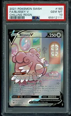 BLISSEY V ALTERNATE ART 2021 POKEMON SWSH CHILLING REIGN #183 PSA 10 GEM MINT - Image 1