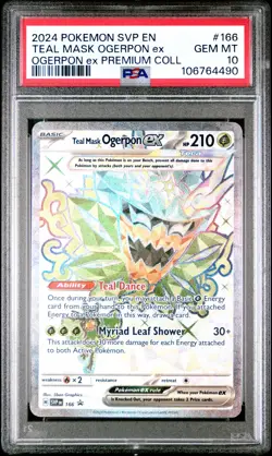 2024 POKEMON SVP EN-SV BLACK STAR PROMO #166 TEAL MASK OGERPON EX PSA 10 - Image 1