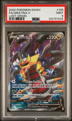 2022 POKEMON SWORD & SHIELD LOST ORIGIN #185 FULL ART/GIRATINA V PSA 9 - Image 1