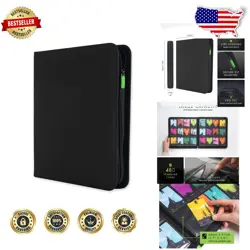Elite Trading Card Binder 480 Cards 20 Side-Loading Pages Zip Closure - Image 1