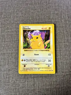 1995 Pikachu Gnaw Pokemon Card 58/102 yellow cheeks 40 HP - Image 1