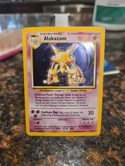 1999 Pokemon TCG Alakazam Base Set Holo Unlimited Rare Card 1/102 - Image 2