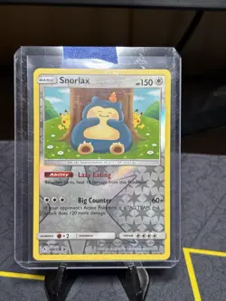Pokemon TCG Snorlax 158/214 Sun & Moon Unbroken Bonds Reverse Holo Rare Card - Image 3