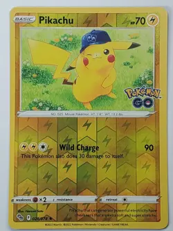Pikachu 028/078 Reverse Holo Rare Pokemon GO LP English Pokemon Card - Image 1