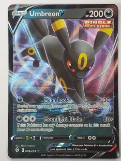 Umbreon V 094/203 Holo Ultra Rare SWSH07: Evolving Skies NM English Pokemon Card - Image 1