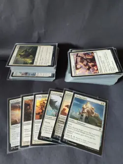 100 White Magic the Gathering MTG Cards Lot Foils Showcase Included Commander - Image 1