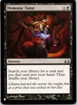 Demonic Tutor (DVD) 49 The List Reprints NM MTG - Image 1