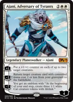 1x Ajani, Adversary of Tyrants Light Play, English Core Set 2019 MTG Magic - Image 1
