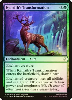 Throne of Eldraine MTG Foil Kenrith's Transformation Magic - Image 1