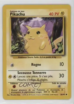 Pikachu French Pokemon Base Set #58 1999 - Image 1