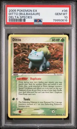 PSA 10 Ditto Bulbasaur Ex Delta Species POP 32 Pokemon 2005 Mint Rare - Image 1