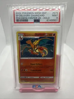 2022 POKEMON SWSH BLACK STAR PROMO #075 SPECIAL DELIVERY CHARIZARD-HOLO PSA 9 - Image 1