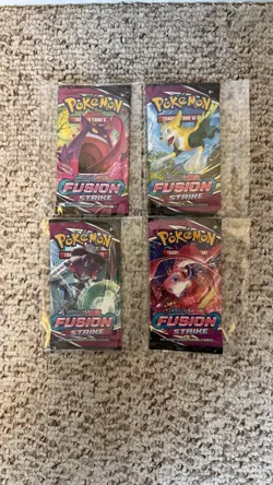Sealed Fusion Strike Pokemon TCG Booster Pack COMPLETE ART SET - 4 Packs - Image 1
