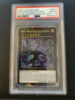 Yu-Gi-Oh! Eclipse, Dragon Ruler of Catastrophes QCR ALIN-EN048 PSA 10 Gem Mint - Image 1