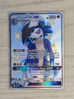 Lycanroc GX - SV66/SV94 - Pokemon Hidden Fates Sun & Moon Shiny Rare Card NM - Image 1