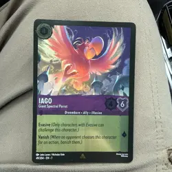 IAGO GIANT SPECTRAL PARROT FOIL 49/204 DISNEY LORCANA TCG GAME CARD... - Image 1