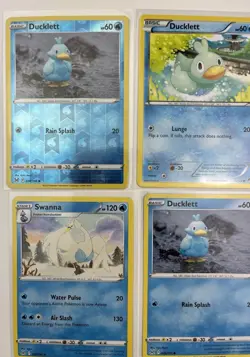 4 Card Lot Of Ducklett Swanna Common Reverse Holo Pokemon TCG - Image 2