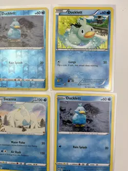 4 Card Lot Of Ducklett Swanna Common Reverse Holo Pokemon TCG - Image 3