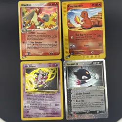 Blaziken Charmander Sneasel ex E Reader Holo Ruby & Sapphire Pokemon Lot 4 Cards - Image 1