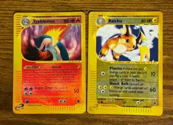 Vintage Reverse Holo Pokemon Card Lot - Expedition E-Reader; Raichu, Typhlosion - Image 1