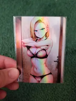 ANDROID 18 DRAGON BALL LINGERIE WAIFU FOIL ANIME CARD - Image 2