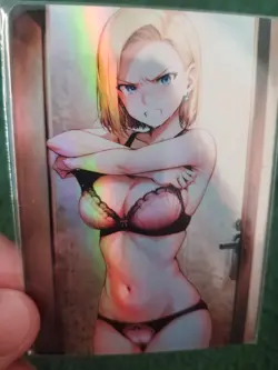 ANDROID 18 DRAGON BALL LINGERIE WAIFU FOIL ANIME CARD - Image 3