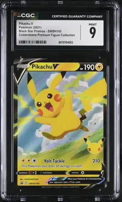 CGC 9 Pikachu V SWSH143 Celebrations Black Star Promo Pokemon Card - Image 1