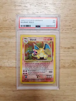 Pokemon PSA 1 Poor 1999 Charizard Glurak German Base Set Holo Card - Image 1