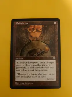 Grindstone. Artifact rare Tempest. Old Vintage. Magic the Gathering Card. - Image 1
