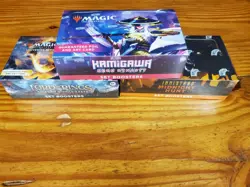 MTG Sealed Set Booster Box Lot Of 3 Midnight Hunt, Kamigawa, Lord of the Rings - Image 1