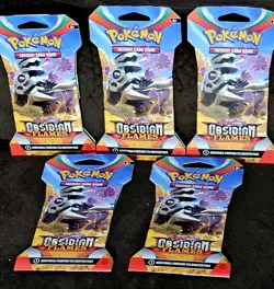 Pokemon TCG - Obsidian Flames Sleeved Booster Packs LOT OF 5 - Image 2