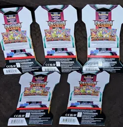 Pokemon TCG - Obsidian Flames Sleeved Booster Packs LOT OF 5 - Image 3