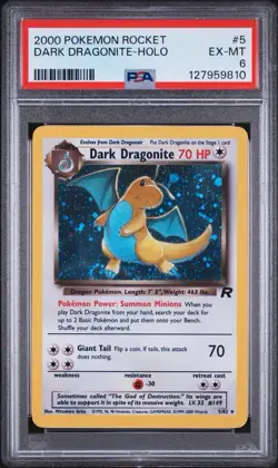 Pokemon TCG Dark Dragonite Team Rocket PSA 6 EX-MT - Image 1