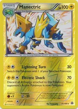 Pokemon XY Primal Clash Manectric Rare Reverse Holo 61/160 - Image 1
