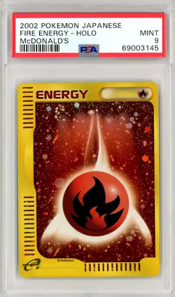 2002 Pokemon Japanese Mcdonald's Fire Energy PSA 9 - Image 1
