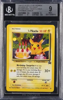 2000 POKEMON PROMO BLACK STAR #24 BIRTHDAY PIKACHU-HOLO BGS 9 - Image 1
