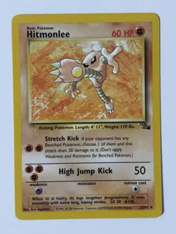 Pokemon TCG Hitmonlee Fossil 22/62 1999 Non Holo Rare- LP/ NM - Image 1