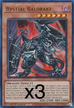 3X Yugioh Bystial Baldrake BLMR-EN069 Ultra Rare 1st Edition NM - Image 1
